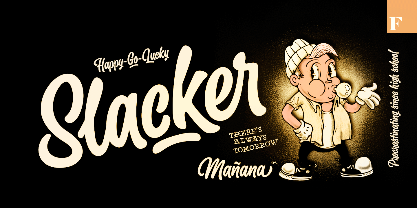 Beispiel einer Slacker Extras-Schriftart